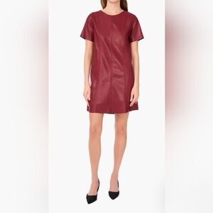 13. NWOT 1.State Elegant Deep Red Faux Leather Dress